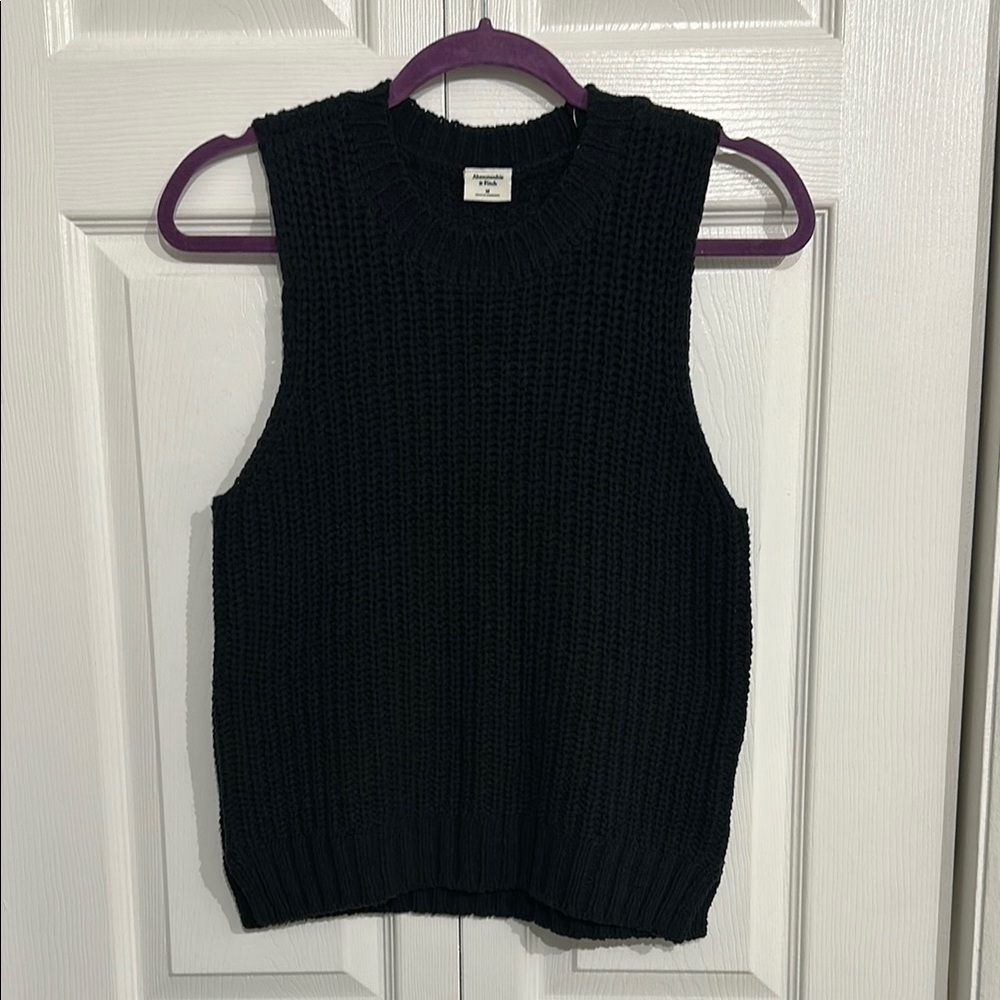 Black Sleeveless Knit Sweater